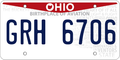 OH license plate GRH6706