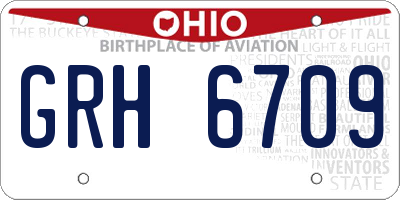 OH license plate GRH6709