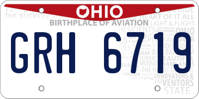 OH license plate GRH6719