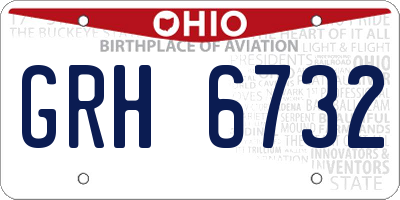 OH license plate GRH6732