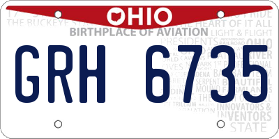 OH license plate GRH6735