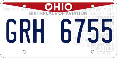 OH license plate GRH6755