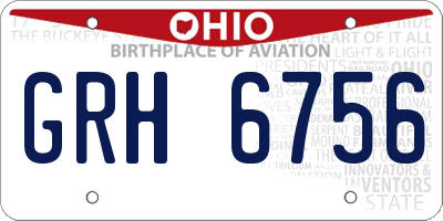 OH license plate GRH6756