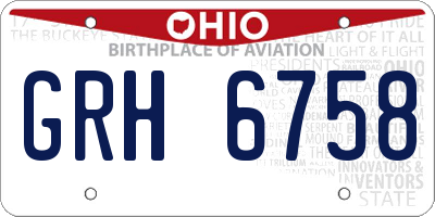 OH license plate GRH6758