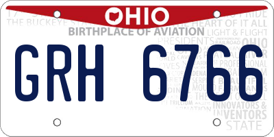 OH license plate GRH6766