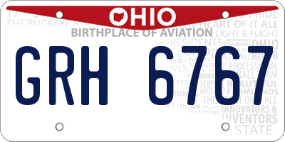 OH license plate GRH6767