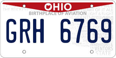 OH license plate GRH6769