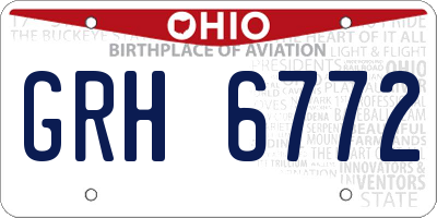OH license plate GRH6772