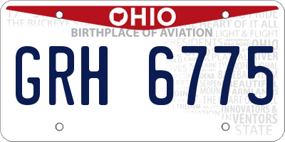 OH license plate GRH6775