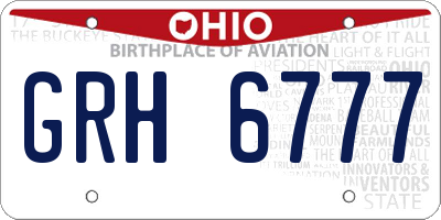 OH license plate GRH6777