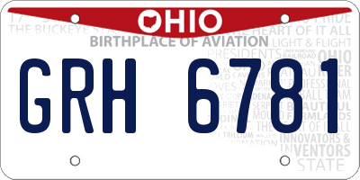 OH license plate GRH6781