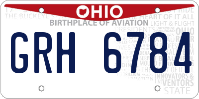 OH license plate GRH6784