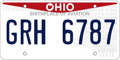 OH license plate GRH6787