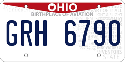 OH license plate GRH6790