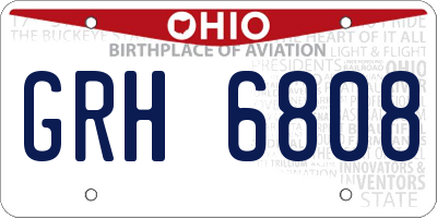 OH license plate GRH6808