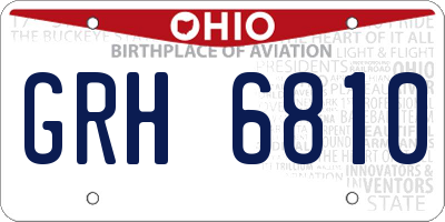 OH license plate GRH6810