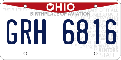 OH license plate GRH6816
