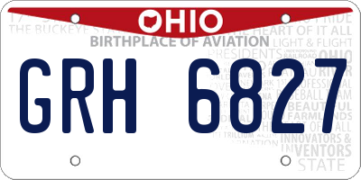 OH license plate GRH6827