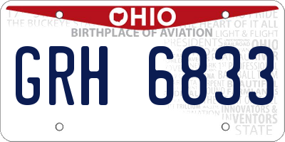 OH license plate GRH6833