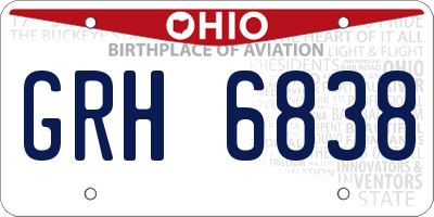 OH license plate GRH6838