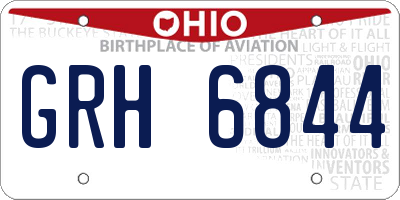 OH license plate GRH6844