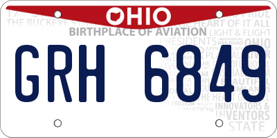 OH license plate GRH6849