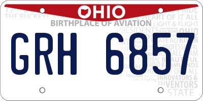 OH license plate GRH6857