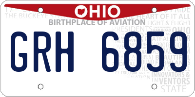 OH license plate GRH6859