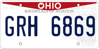 OH license plate GRH6869
