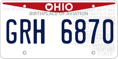 OH license plate GRH6870
