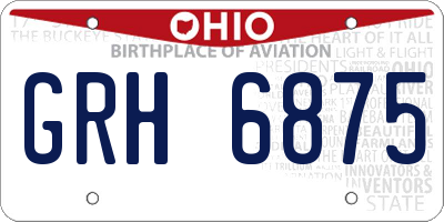 OH license plate GRH6875