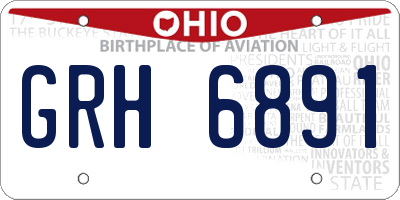 OH license plate GRH6891