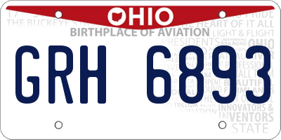 OH license plate GRH6893