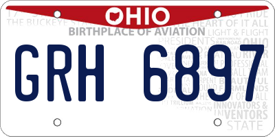 OH license plate GRH6897