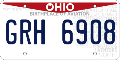 OH license plate GRH6908