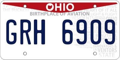 OH license plate GRH6909