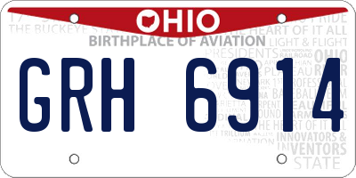 OH license plate GRH6914