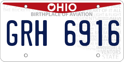 OH license plate GRH6916