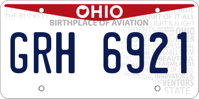 OH license plate GRH6921