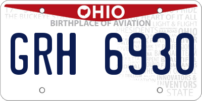 OH license plate GRH6930