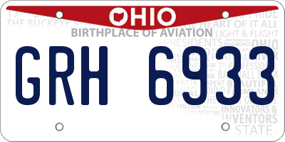 OH license plate GRH6933