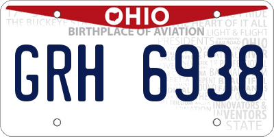OH license plate GRH6938