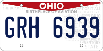 OH license plate GRH6939