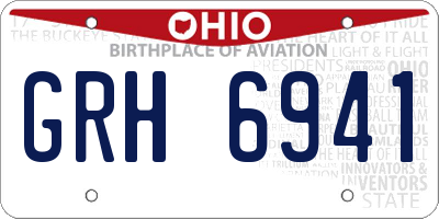 OH license plate GRH6941
