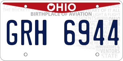 OH license plate GRH6944