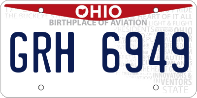 OH license plate GRH6949