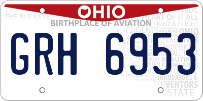 OH license plate GRH6953