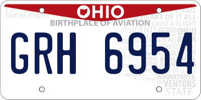 OH license plate GRH6954