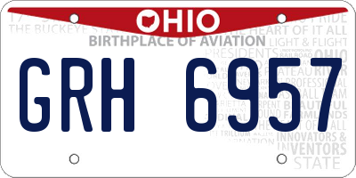 OH license plate GRH6957