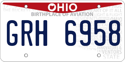 OH license plate GRH6958